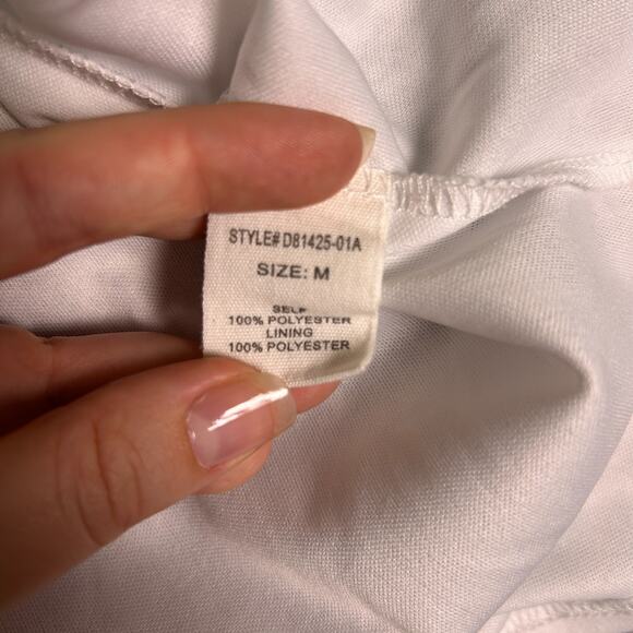 Altar'd State Mini Swing Dress Womens M White Blue Boho Cottage Soft Girl Flowy - Picture 7 of 7